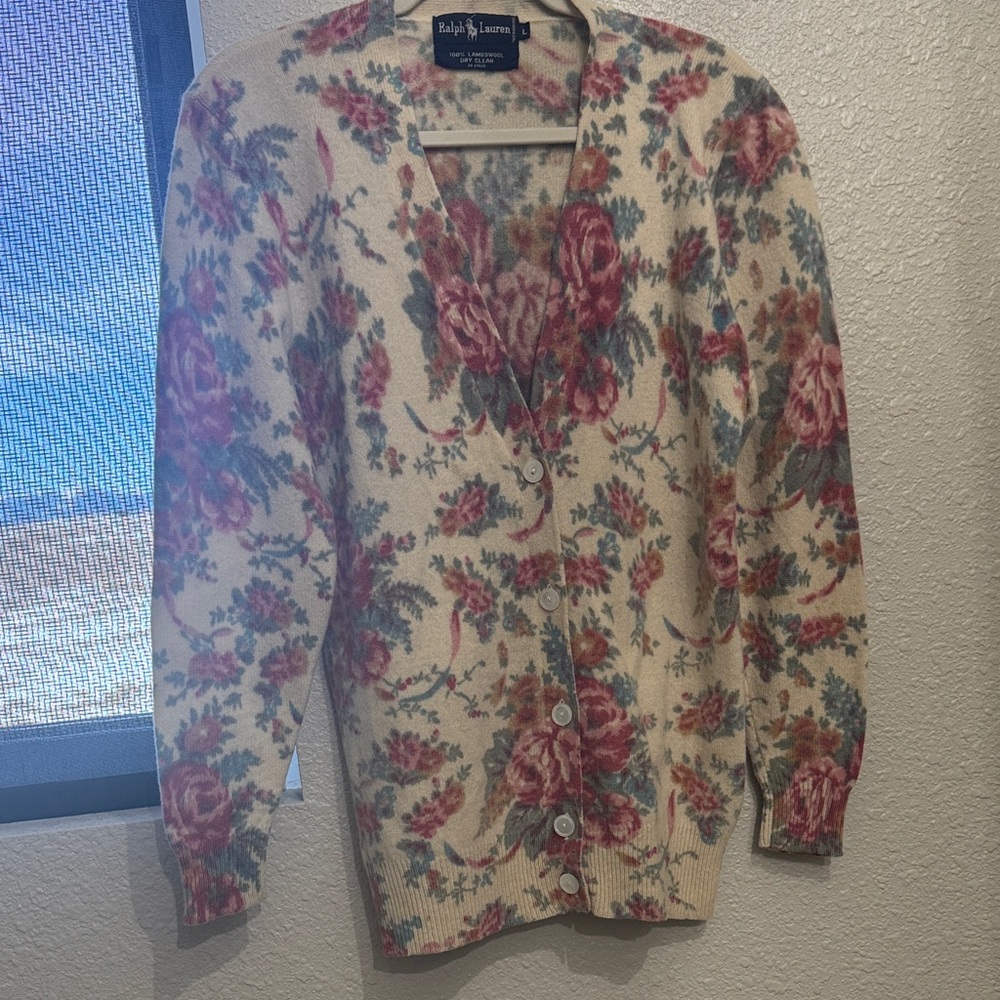 Ralph Lauren Vintage Floral Wool Cardigan